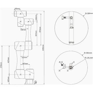 6 Axis Educational Robot DOBOT CR5 5KG Payload 900mm Reach Collaborative Cnc Arm