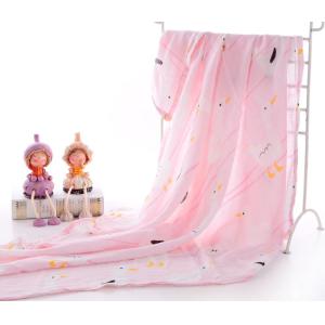 China Combed Fiber Light Pink Blue Muslin Swaddle Fabric By The Yard 110GSM on sale