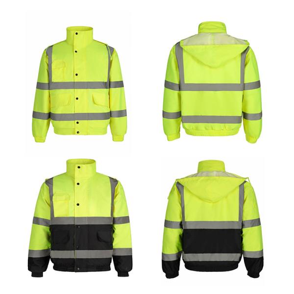 5xl En471 Breathable Fluorescent Reflective Jacket Construction Bomber Waterproof Hi Vis 2 In 1
