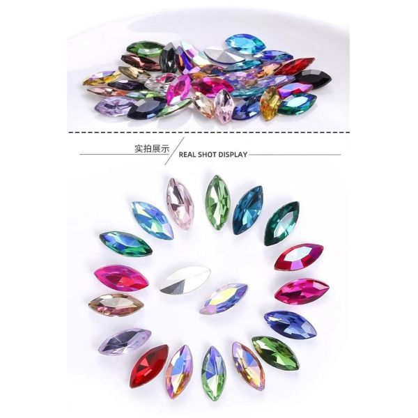 Quality Crystal Sewing Accessories Rhinestone Decoration Diamond Horse Eye Dhape With Muti Color And Size wholesale