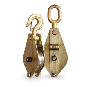 1ton 2ton 5ton Stringing Pulley Block Transmission Line Stringing Tools With Steel Double Pulley Block