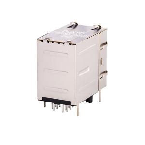 DGKYD21B083DC2A4D 2X1 dual port RJ45 connector, 100Mbps integrated filter,