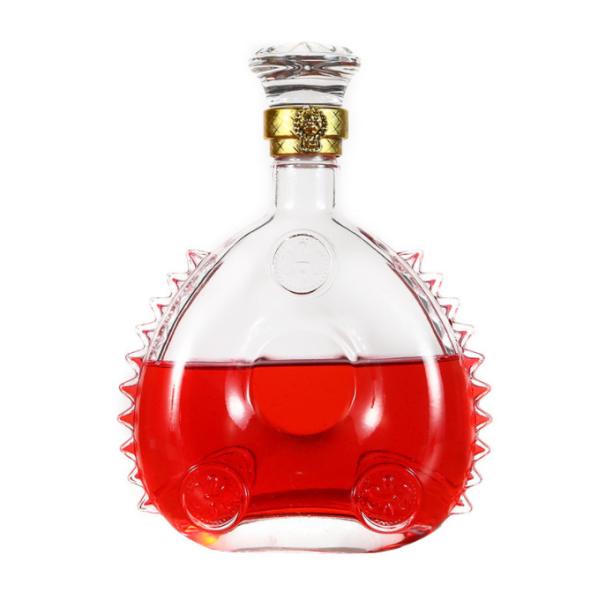 Luxury Clear 700ml Whisky Glass Bottle with Cap Unique Shaped XO Wine Glass