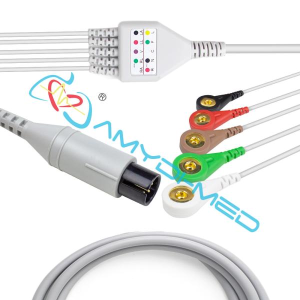 Quality TPU ECG Cables And Leadwires 90cm Compatible Mindray GOLDWAY Spacelabs wholesale