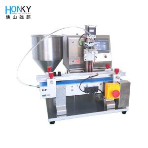 Cheap Small Batch Using Desktop Conveyor Whiten Cream Bottle Filling Machine With High Precison Ceramic Piston Pump For Cosmetic Packing for sale