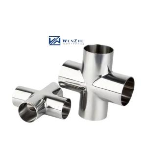 Cheap Equal 304/316 Stainless Steel Welding Cross with Internal and External Mirror Polishing SMS 3A for sale
