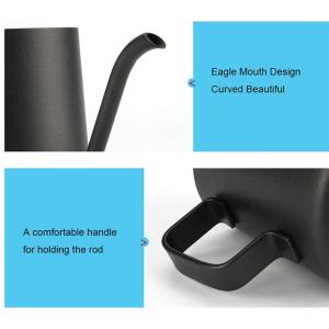 High End Matte Black Gooseneck Kettle Long Mouth Kettle Teapot