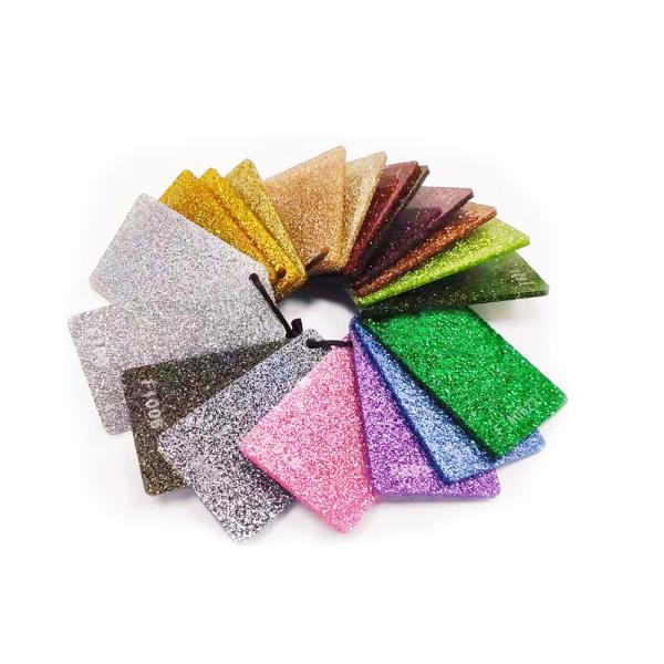 Colorful Pink Gold Blue Perspex Glitter Plastic Sheets 25mm