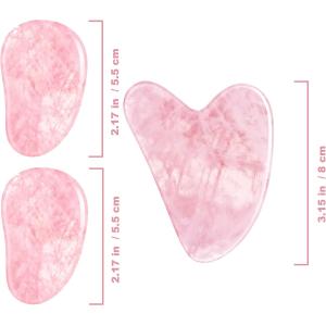 Polished Smooth Crystal Rose Quartz Gua Sha Board Jade Face Stone For Anti Aging