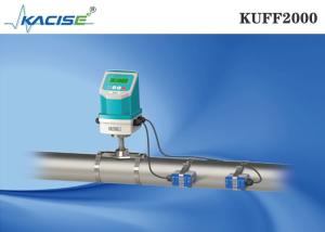 China KUFF2000 Clamp On Ultrasonic Flow Meter Main Unit And Sensor Fixed On Pipe on sale