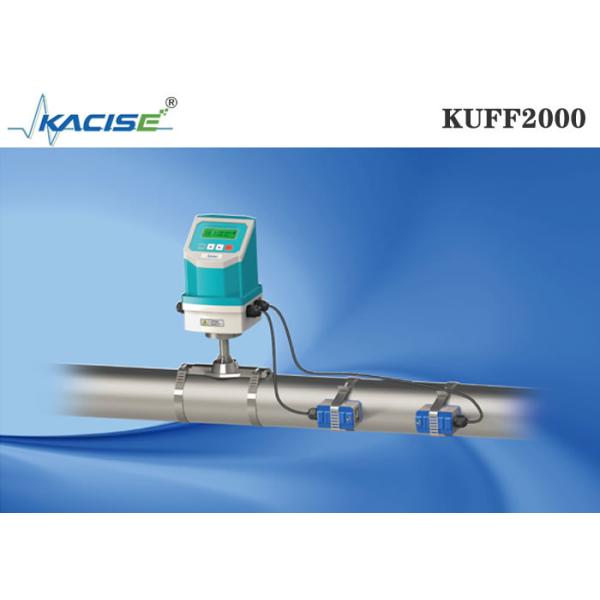 Quality KUFF2000 Clamp On Ultrasonic Flow Meter Main Unit And Sensor Fixed On Pipe wholesale