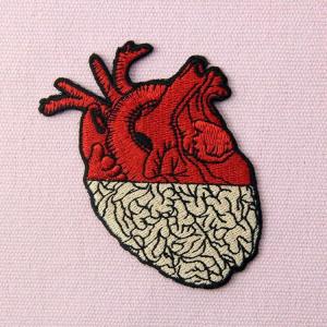 Laser Cut Twill Custom Embroider Patch Anatomical Heart Patches For Clothes