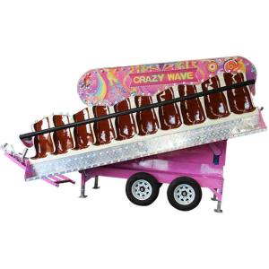 10 Seats Theme Park Rides Crazy Wave Ride With Trailer OEM Service