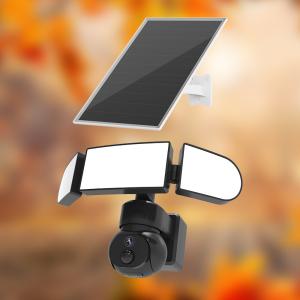 China 1500LM Floodlight 4G 5G Solar PTZ Camera With Color IR Night Vision on sale