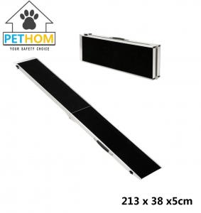 China 7ft lightweight portable aluminum folding pet dog ramp ladder truck suv van car on sale