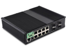 Cheap 12-port Managed Industrial Ethernet Switch With 8 10/100/1000Base-T(X) Port And 4 10G SFP Slot+1 Console Port for sale