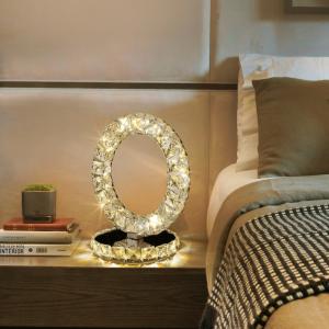 Crystal Table Lamp Nordic 20cm Rings Crystal Desk Lamp Home Decor table light(WH