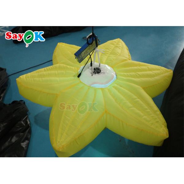 Yellow 1.0m Inflatable Lighting Decoration Hanging Rose Flowers With LED