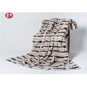 Animal Print Stripe Mink Fur Plush Fur Blanket Rectangular Keeping Warm