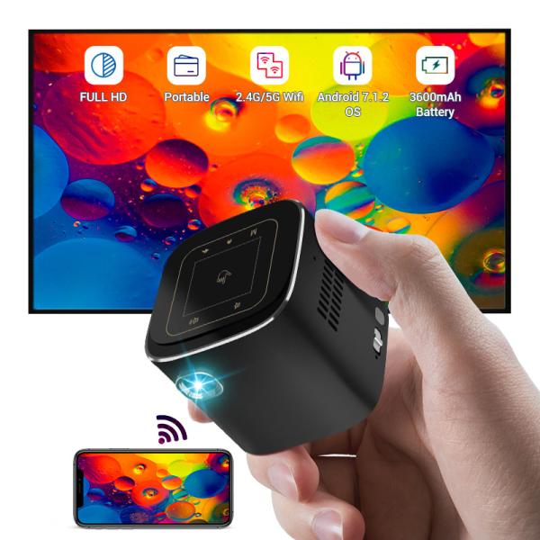 Mini Smart Projector 4K Phone Portable Pico Cube LED DLP Android Wireless