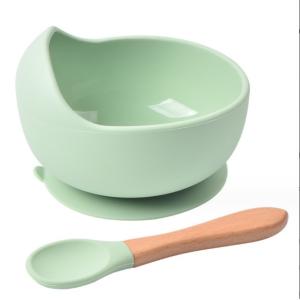 Non-Spill Waterproof Silicone Baby Feeding Bowl with Food Grade Spoon and Spoon