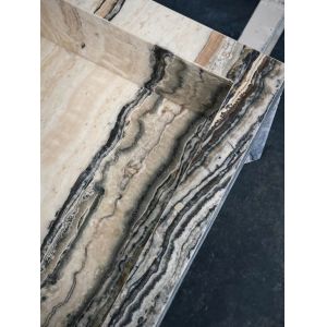 Luxury Tiramisu Travertine Washbasin | Warm Beige and Brown Stone Vanity