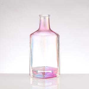 Custom Colored Electroplating Wine Bottle in Blue Pink Red Grey for Spirit and