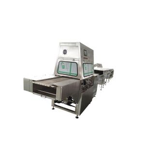 Cheap Precision Bottom Coating Chocolate Enrober Machine with 10m Cooling Tunnel and 40% Chocolate Savings for sale