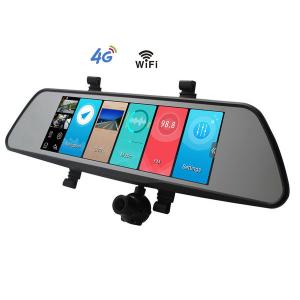 Cheap 8inch 4G Android Rear View Mirror Car camera DVR GPS with 3 camaras +Fm +wifi+ bluetooth for sale