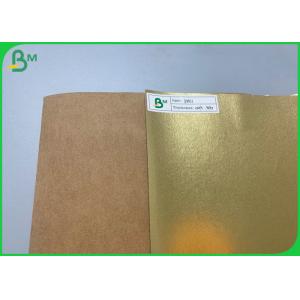 China Waterproof  0.3mm 0.55mm Golden Color Washable Kraft Paper For Recycled Bag on sale