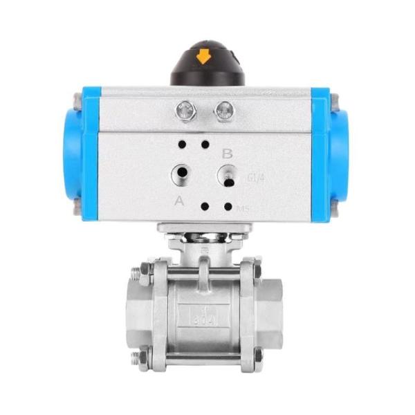 Quality US Currency SS304/316 BSPT/Bsp/NPT Threaded Pneumatic 3PC Ball Valve Straight Through Type wholesale