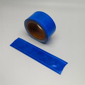 China Custom High Visibility Sew On Blue PVC Reflective Tape For Clothing Safety Tape Traffic Sign on sale