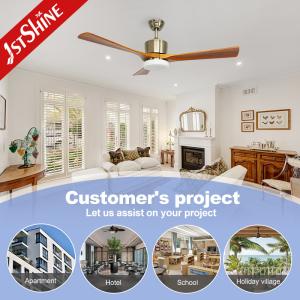 52 Inches Solid Wooden Ceiling Fan with Light and Smart Remote Smart Lighting