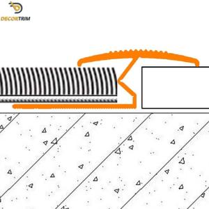 Z Shape Carpet Transition Strip Shiny Gold Color For Flooring Cover