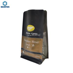 China Coffee Bean Moisture Proof Matte 200g Flat Bottom Pouches on sale