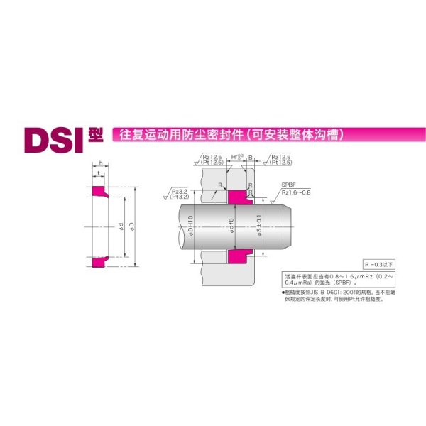Quality Genuine Japan DSI Dust Shaft Type Yellow Hydraulic Oil Seal Pressure-Resistant And Wear-Resistant Piston Seal Ring wholesale