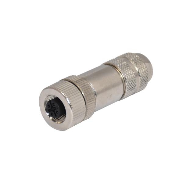 Sensor Waterproof Connector M12 A Code Male Or Femle Assembly Plug metal case PA66 nickel 4A