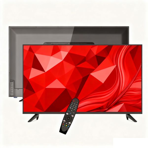 Black Intelligent Connected TV equipped with 220Nits Backlight Brightness