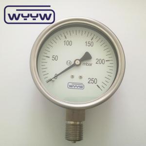 Aluminum Black Pointer Capsule Pressure Gauge 100mm 1/2 Connection Sizes for
