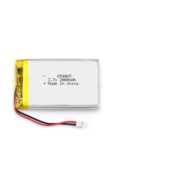 High Discharge Lipo Battery Pack , 654065 3.7v 2000mAh 7.4Wh Lithium Polymer