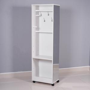 Multipurpose Wooden Clothes Cabinet MDF Universal Wheel With Adjustable Shelves