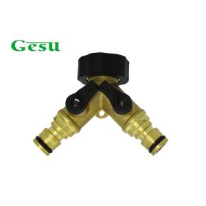 Cheap 2 Way Double Hose Tap Connector / Solid Brass Y Hose Connector Washing Machine for sale