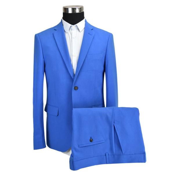 Quality Adults Slim Fit Tailored Suits Men'S Blue Business Pure Color OEM Service wholesale
