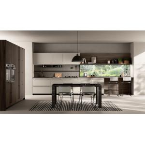 China Innovative Modern EB Board Kitchen Cabinet Tailored With Glass Door Showcase on sale