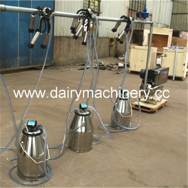 Electric Mobile Milking Machine with 25L Stainless Bucket and ISO, CE, FDA, SGS