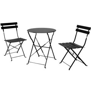 Cheap 3 Piece Steel Folding Table and Chairs Set Perfect for Outdoor Patio Balcony or Garden for sale