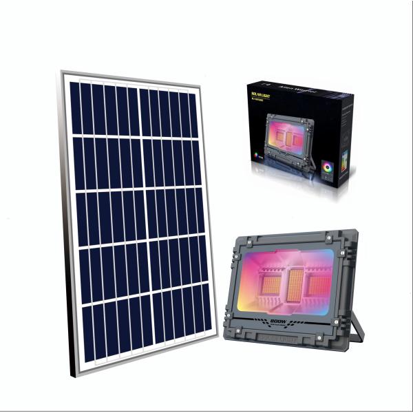 Outdoor Waterproof Solar Flood Light Integrated 6000K Light With LiFePO4 Battery