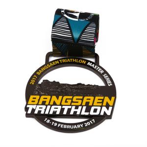 Hollow Colorful Ribbon Marathon Running Medal Zinc Alloy Custom Logo