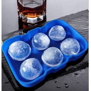 Ice Cream Makers Stocked 6 Cavity Food Grade Silicone Ice Cube Ball Tray Mold