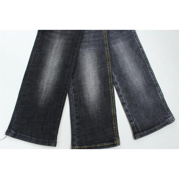 Quality Supreme Quality Dark Black Crosshatch Slub Stretch Denim Fabric For Men Jeans wholesale